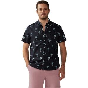 MWT Chubbies Men's The Midnight Palm Friday Button Down Shirt in Black Size XXL